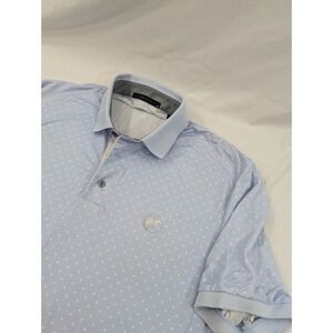 Greyson Golf Polo Oklahoma City Golf Course Men's Medium Muscle Cuff Blue Aop‎
